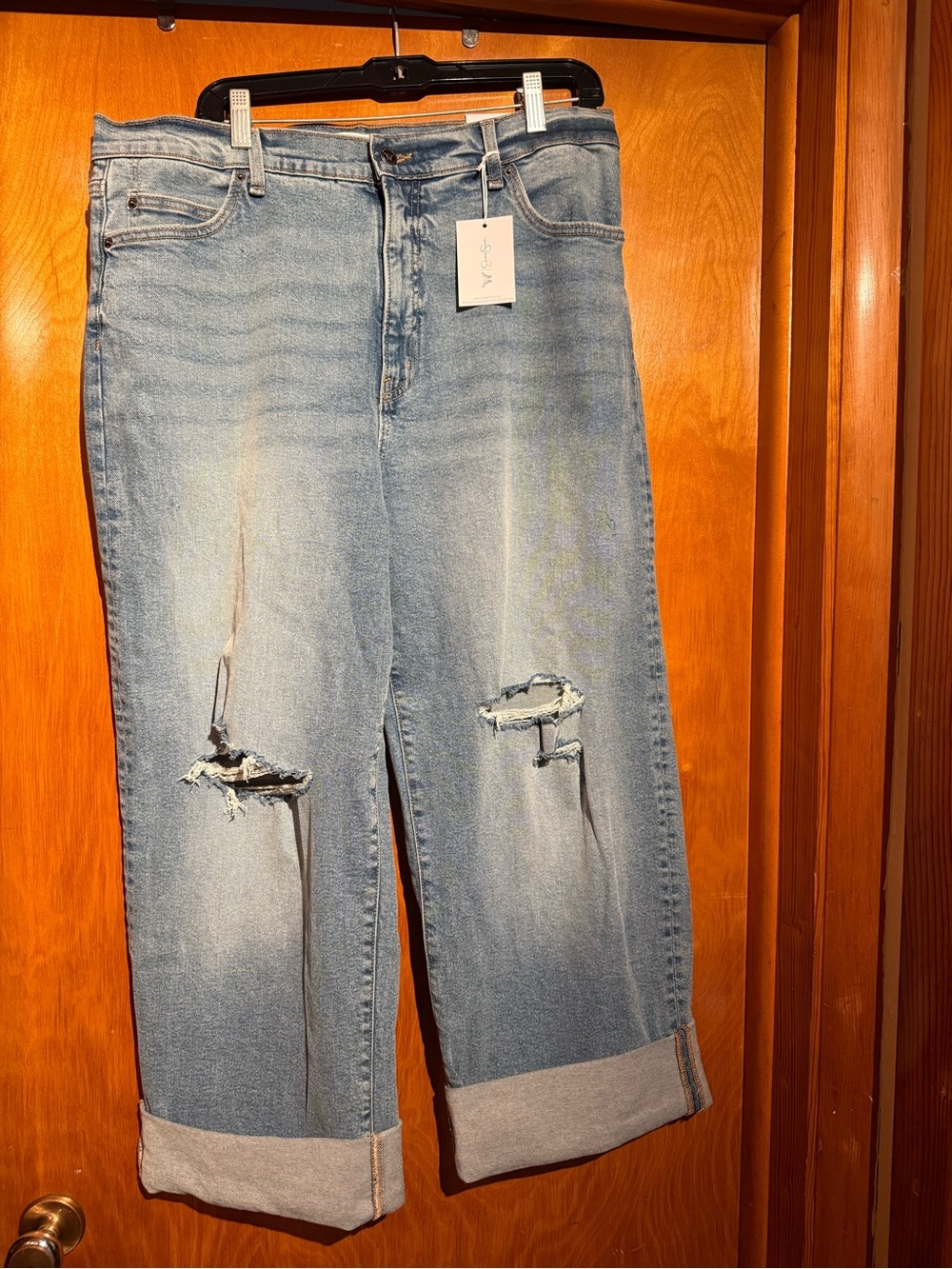 Jessica Simpson Light Blue Distressed Boyfriend Jeans
